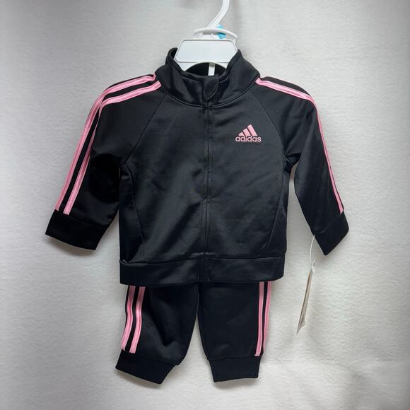 Adidas Baby Track Suit - 6 Months - Black and Pink - Picture 1 of 11